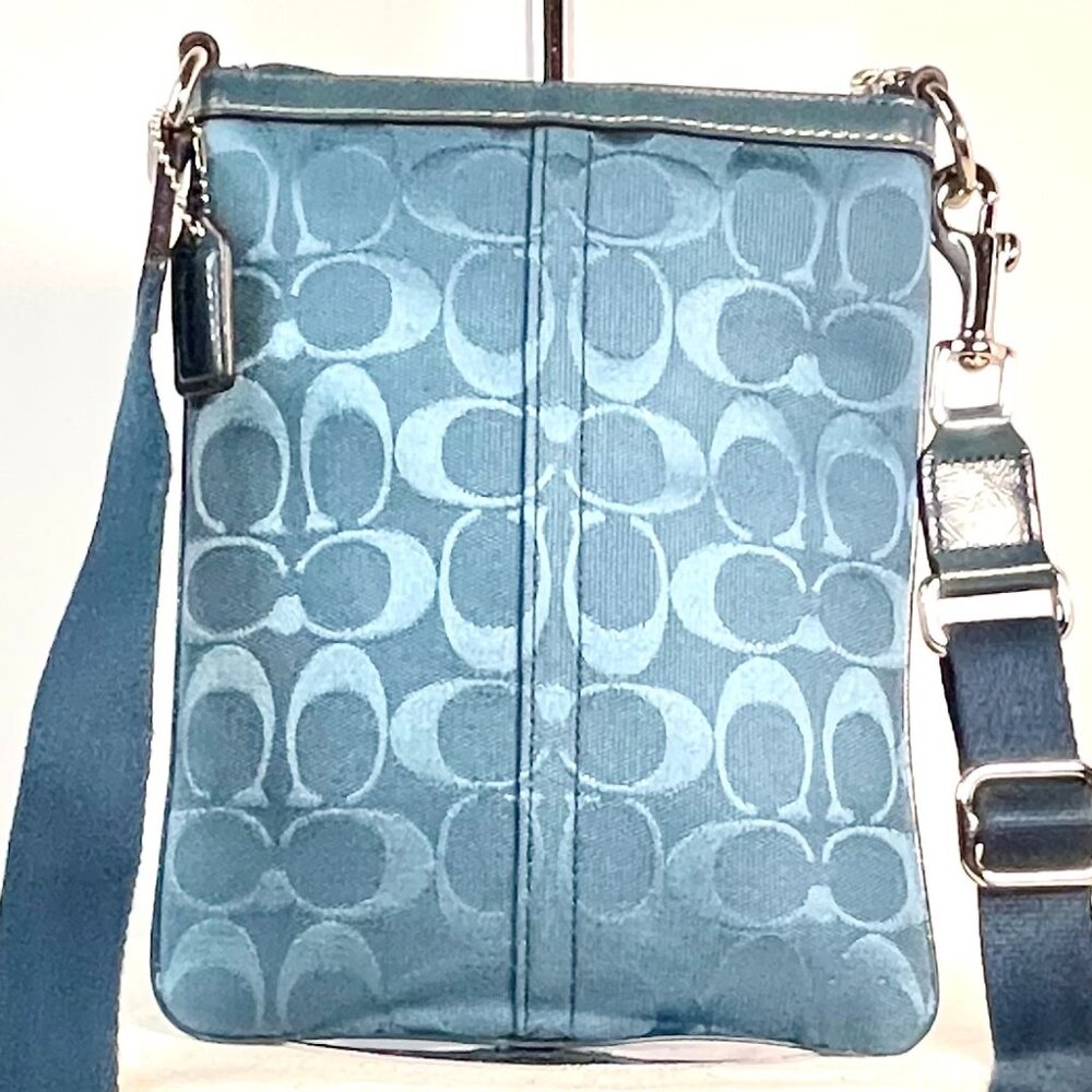 Coach Signature Swingpak in rich blue Hue Crossbody Bag with Adjustable Strap - Picture 4 of 15